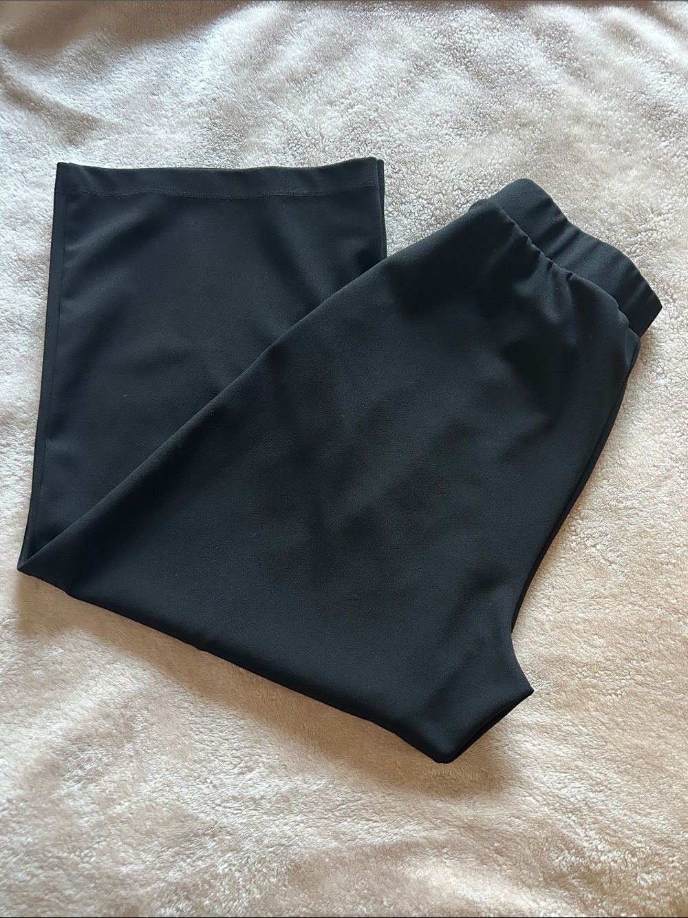 LOFT Petites Black Elastic-Waist Cropped Pants